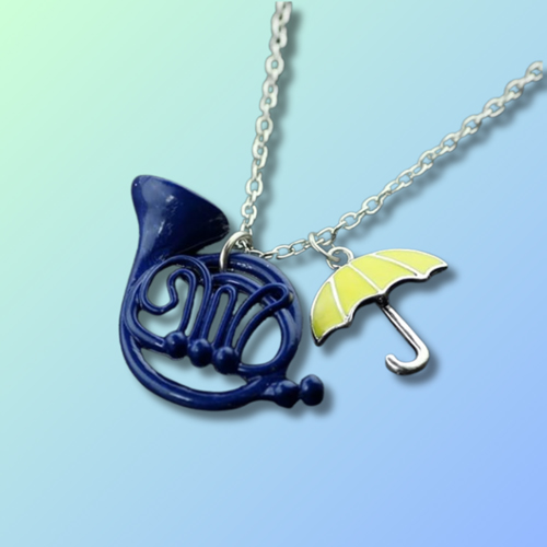 Blue French Horn Necklace