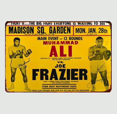 Ali vs. Frazier Fight Metal Sign
