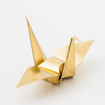 Brass Japanese Origami Crane