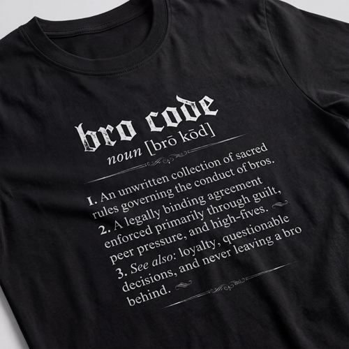 Minimal Bro Code definition t-shirt inspired by How I Met Your Mother