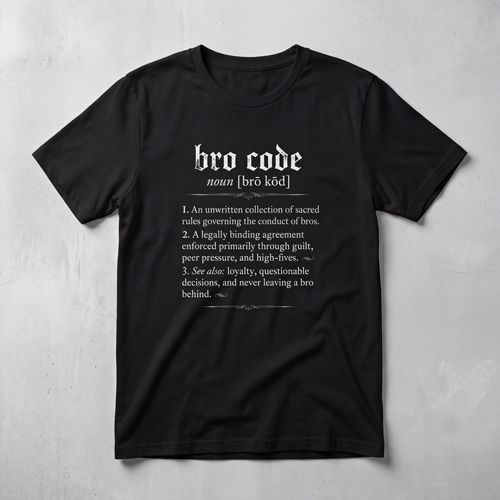 Minimal Bro Code definition t-shirt inspired by How I Met Your Mother