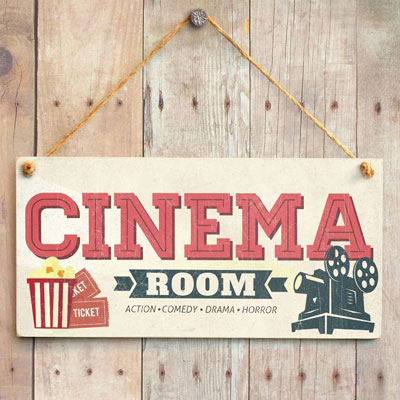 Cinema Room Hanging Sign