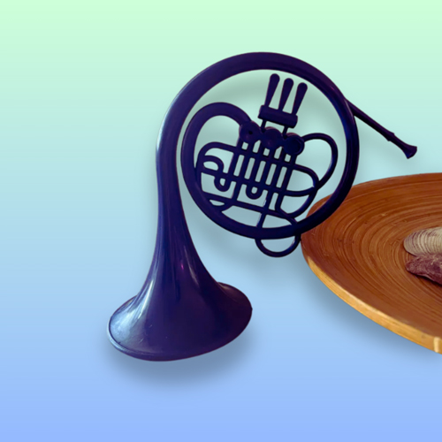 Decorative Blue French Horn