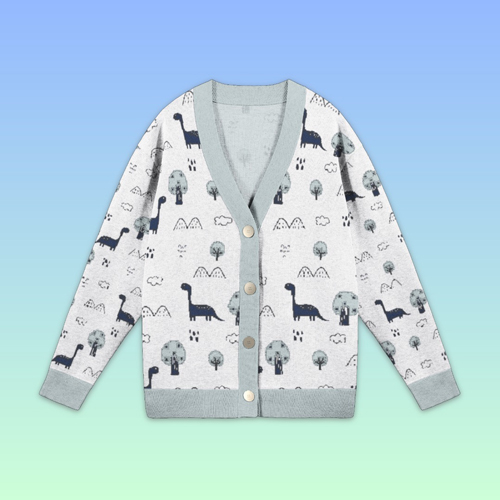 Dinosaur Themed Knitted Cardigan
