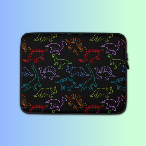 Neon Dinosaur Laptop Sleeve
