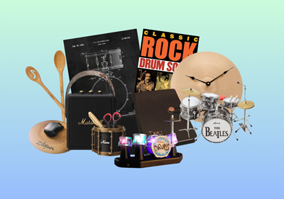 A drummer with their drum set