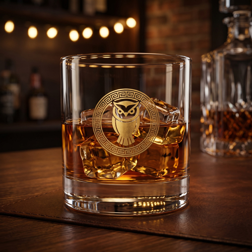 Greek mythology rock glass