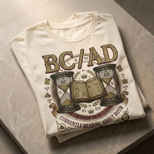 History timeline t-shirt with BC AD design