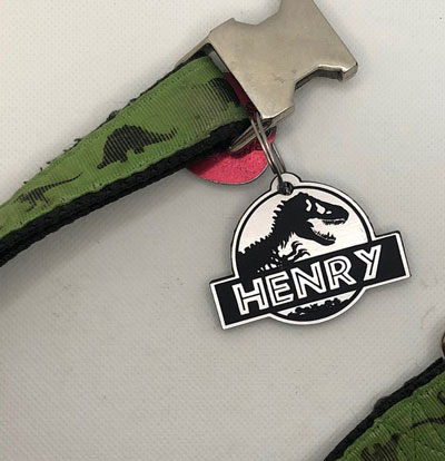 Jurassic Park Themed Dog ID Tag
