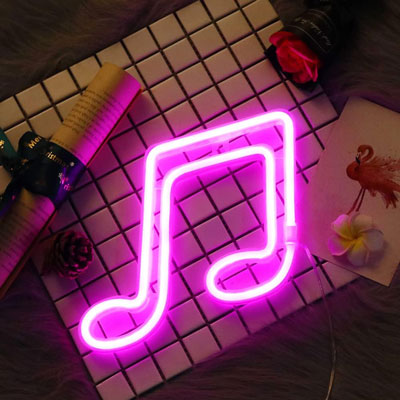 Music Note Neon Wall Sign