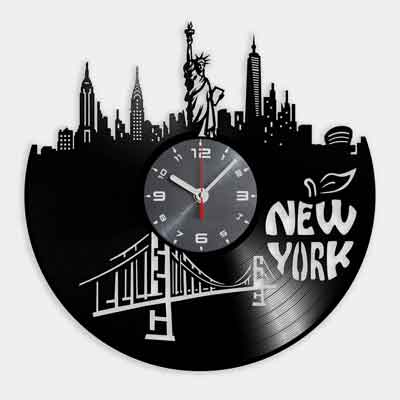 NY Themed Vinyl Clock
