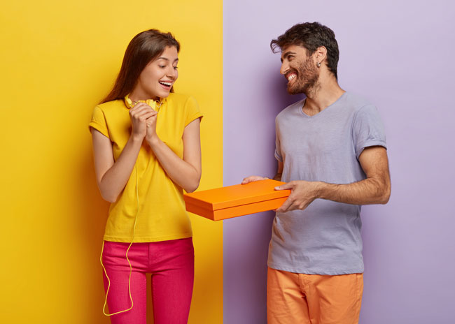 A woman with her gift