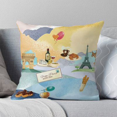Paris Themed Pillow