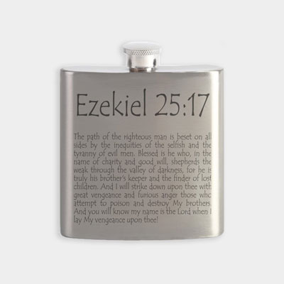 Pulp Fiction Bible Quote Flask