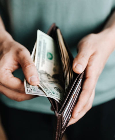 A person with a wallet