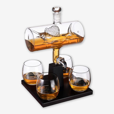 Sailfish Themed Whiskey Decanter