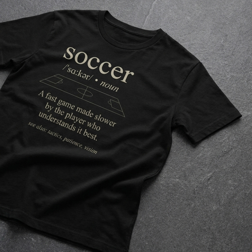 Soccer definition t-shirt with minimal typography design