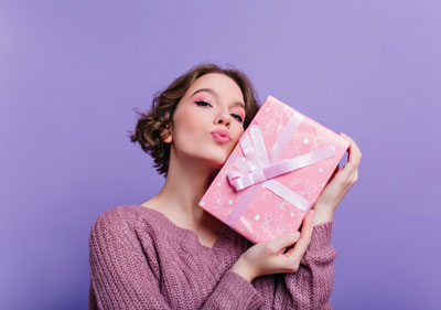 A woman with her gift