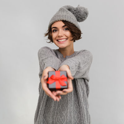 Woman with a gift
